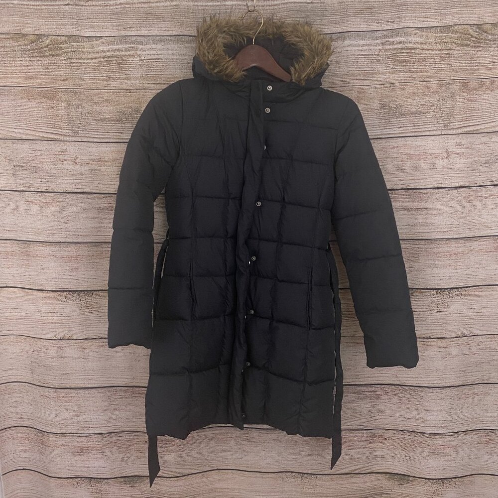 Old Navy Black Hooded Puffer Jacket Womans Size S Small